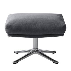 Pouf GARBO con base a stella Tessuto Saia: grigio pietra - Cromo lucido