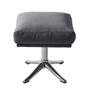 Pouf GARBO con base a stella Tessuto Saia: grigio pietra - Cromo lucido