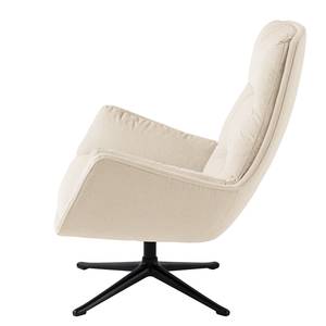 Fauteuil GARBO met kruisvoet geweven stof - Geweven stof Saia: Beige - Zwart