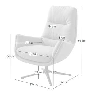 Fauteuil GARBO met kruisvoet geweven stof - Geweven stof Saia: Beige - Zwart