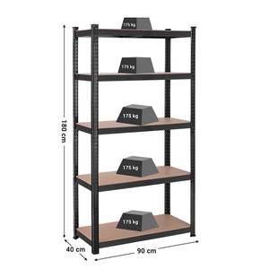 Schwerlastregal Hastal 180 cm Stahl - Schwarz - 1er Set