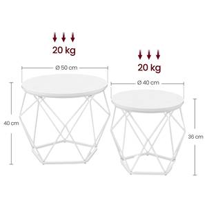 Couchtisch Tuxford 48 cm 2er-Set Metall - Eiche Weiß Dekor