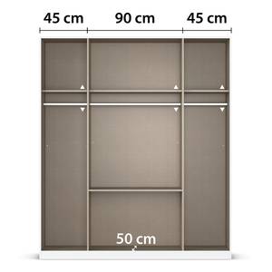 Drehtürenschrank Mainz Graumetallic - Breite: 181 cm - Mit Spiegeltür/-en