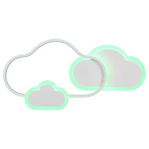 LED-Deckenleuchte Cloudy Blanc - Métal - Matière plastique - 52 x 10 x 25 cm