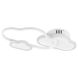 LED-Deckenleuchte Cloudy Blanc - Métal - Matière plastique - 52 x 10 x 25 cm