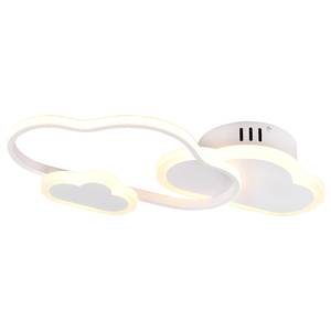 LED-Deckenleuchte Cloudy Blanc - Métal - Matière plastique - 52 x 10 x 25 cm