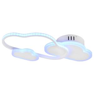 LED-Deckenleuchte Cloudy Blanc - Métal - Matière plastique - 52 x 10 x 25 cm