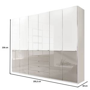 Drehtürenschrank Shanghai 2 Weiß / Sandgrau - 295 x 236 cm