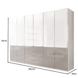 Drehtürenschrank Shanghai 2 Weiß / Sandgrau - 295 x 216 cm