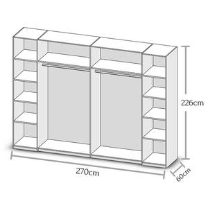 Combikast Mianok Eikenhouten look - Breedte: 267 cm