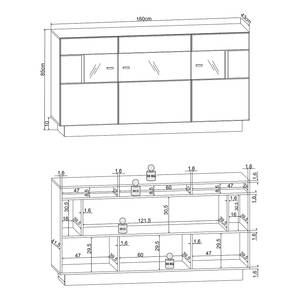 Sideboard Darkalai Hochglanz Anthrazit / Matt Anthrazit