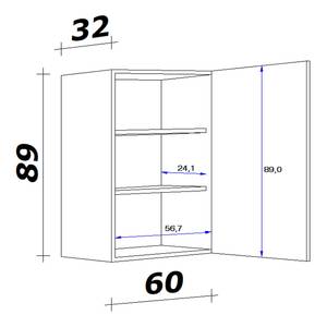 Hängeschrank Cresta Buche Dekor - Breite: 60 cm