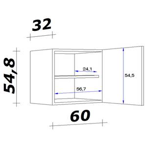 Hängeschrank Cresta Matt Weiß - Breite: 60 cm