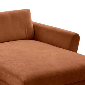 Ecksofa Morranos Chenille Rubia: Terracotta - Longchair davorstehend rechts - 2 Kissen