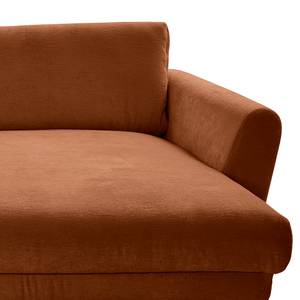 Ecksofa Morranos Chenille Rubia: Terracotta - Longchair davorstehend rechts - 2 Kissen