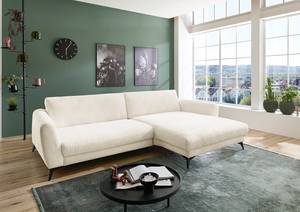 Ecksofa Morranos Chenille Rubia: Creme - Longchair davorstehend rechts - 4 Kissen