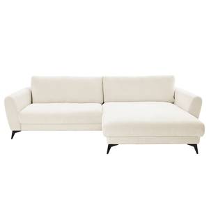 Ecksofa Morranos Chenille Rubia: Creme - Longchair davorstehend rechts - 4 Kissen