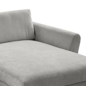 Ecksofa Morranos Chenille Rubia: Grau - Longchair davorstehend rechts - 4 Kissen