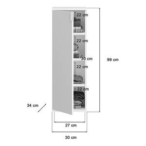 Schuhkommode Idom Weiß - Breite: 30 cm