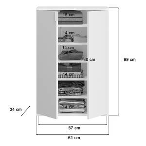 Schuhkommode Idom Weiß - Breite: 152 cm