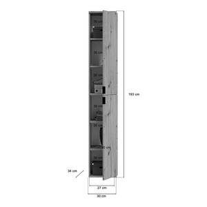 Schuhschrank Idom Typ A Eiche Artisan Dekor - Breite: 91 cm - Ohne Spiegeltür/-en