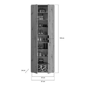 Garderobenschrank Idom Typ B Eiche Artisan Dekor - Breite: 244 cm