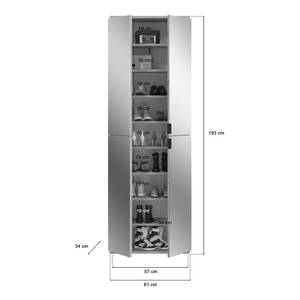 Garderobenset Idom 5-teilig Kombi A Eiche Artisan Dekor / Weiß - Breite: 243 cm