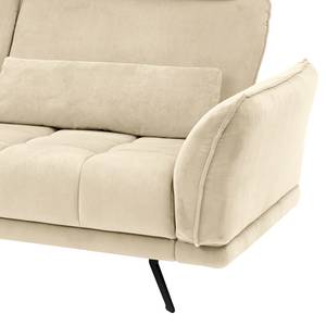 Ecksofa Lethernt mit Longchair Samt Salina: Beige - Longchair davorstehend links