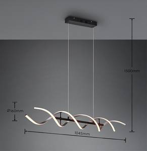 LED-Pendelleuchte Sequence Argenté - Métal - Matière plastique - 105 x 150 x 16 cm