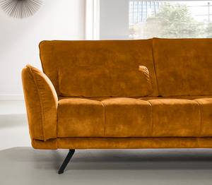 Ecksofa Lethernt mit Longchair Samt Amata: Gold - Longchair davorstehend rechts