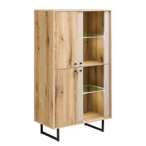 Beleuchtetes Highboard Cappya Eiche Evoke Dekor / Hellgrau