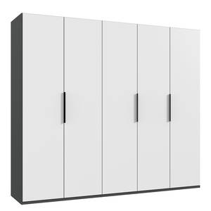 Drehtürenschrank Level36 - 216 cm Typ B Weiß / Graphit - Breite: 250 cm - Ohne Spiegeltür/-en