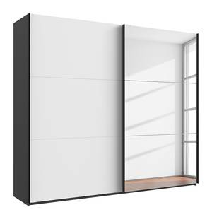 Schwebetürenschrank Level36 216 cm Typ B Weiß / Graphit - Breite: 250 cm - Mit Spiegeltür/-en