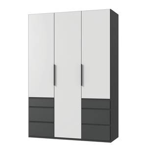 Drehtürenschrank Level36 - 216 cm Typ A Weiß / Graphit - Breite: 150 cm - Ohne Spiegeltür/-en