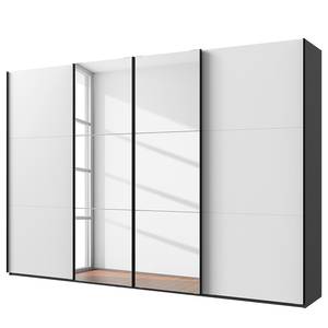 Schwebetürenschrank Level36 216 cm Typ B Weiß / Graphit - Breite: 350 cm - Mit Spiegeltür/-en