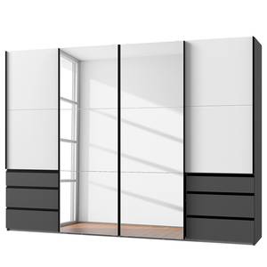 Schwebetürenschrank Level36 216 cm Typ C Weiß / Graphit - 6 - Mit Spiegeltür/-en