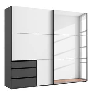 Schwebetürenschrank Level36 216 cm Typ A Weiß / Graphit - Breite: 250 cm - Mit Spiegeltür/-en