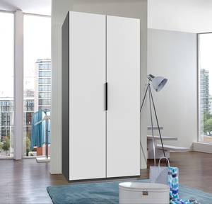 Drehtürenschrank Level36 - 236 cm Typ B Weiß / Graphit - Breite: 100 cm - Ohne Spiegeltür/-en