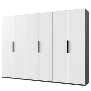 Drehtürenschrank Level36 - 236 cm Typ B Weiß / Graphit - Breite: 300 cm - Ohne Spiegeltür/-en