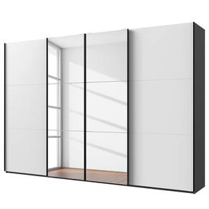 Schwebetürenschrank Level36 236 cm Typ B Weiß / Graphit - Breite: 350 cm - Mit Spiegeltür/-en