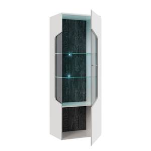 Parete attrezzata di 4 mobili Karkoo Con illuminazione inclusa - Bianco lucido / Effetto rovere