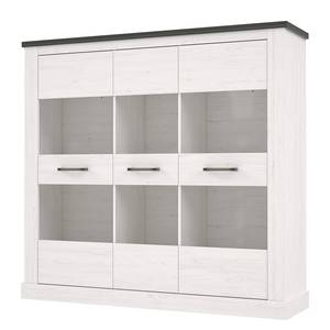 Highboard Hassri 160 cm Weißkiefer Dekor / Grau