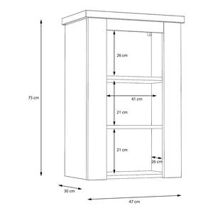 Hängeschrank Hassri Weißkiefer Dekor / Grau