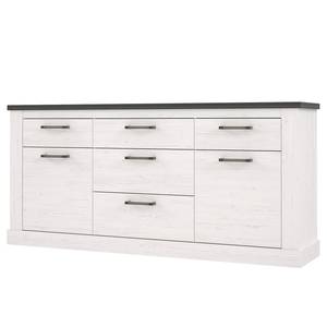 Sideboard Hassri 185 cm Weißkiefer Dekor / Grau