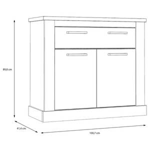 Kommode Hassri mit Schublade Weißkiefer Dekor / Grau - Höhe: 90 cm