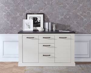 Sideboard Hassri 140 cm Typ A Weißkiefer Dekor / Grau