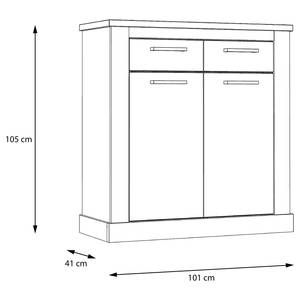 Kommode Hassri mit Schublade Weißkiefer Dekor / Grau - Höhe: 106 cm