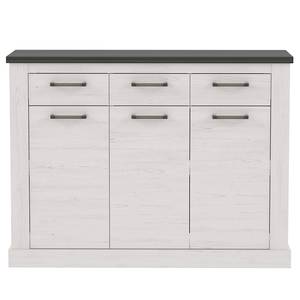 Sideboard Hassri 140 cm Typ B Weißkiefer Dekor / Grau