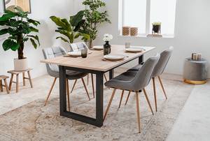 Eettafel Maizana met uitschuiffunctie Eikenhouten look/Antracietkleurig