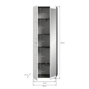 Garderobenschrank Saffih Hochglanz Weiß / Rauchsilber Dekor